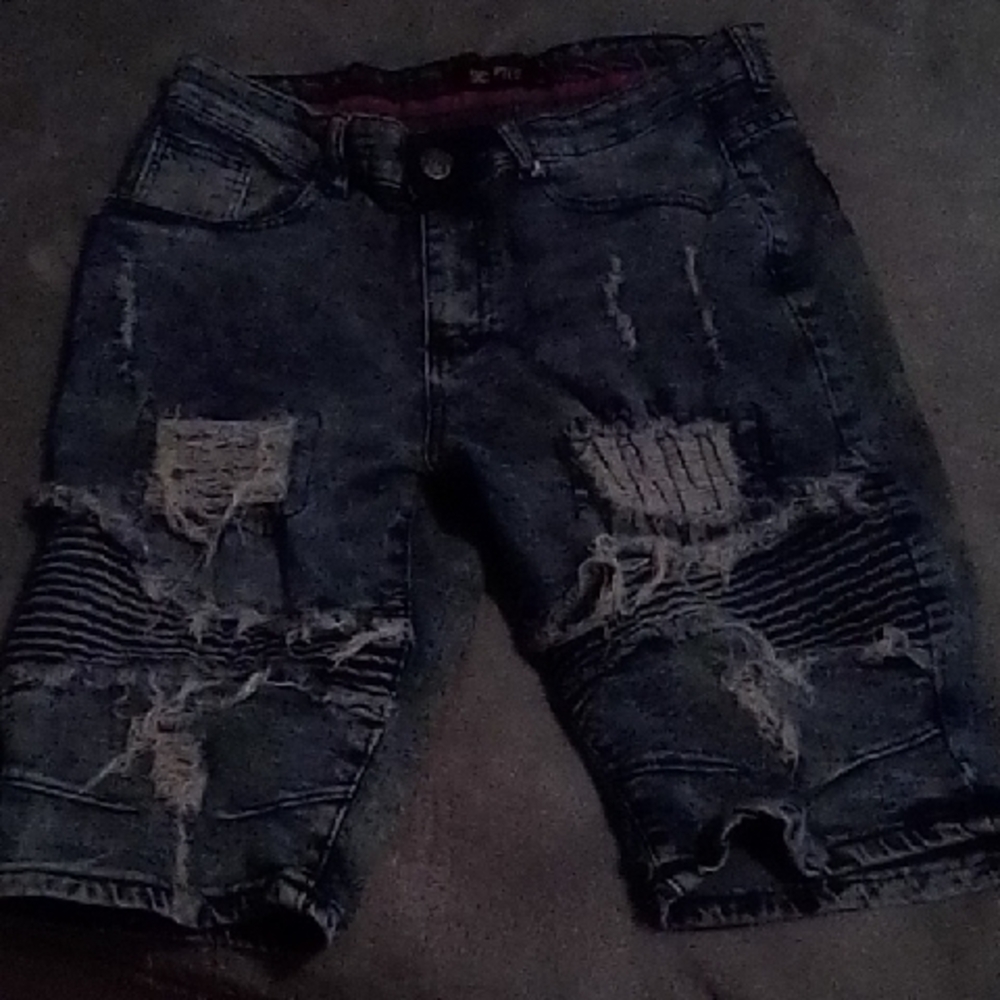 Distressed Denim Shorts